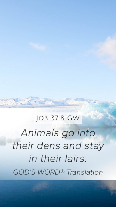 Job 37:8 GW Bible Verse Image