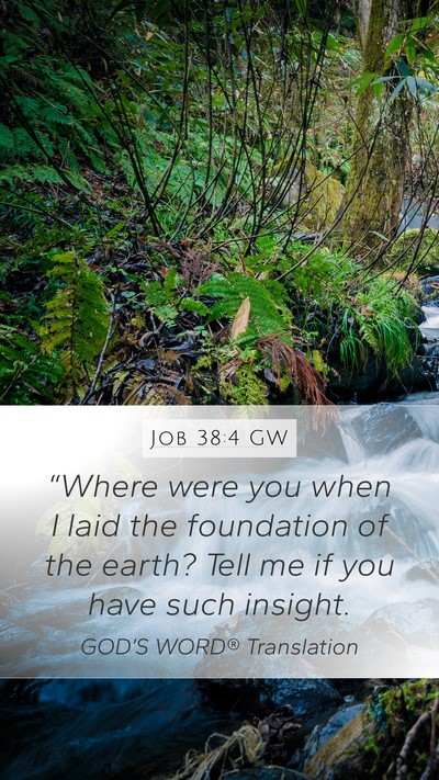 Job 38:4 GW Bible Verse Image