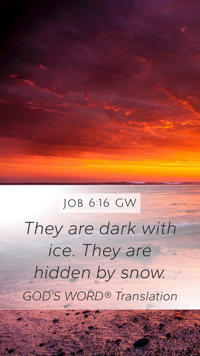 Job 6:16 GW Mobile Phone Wallpaper - They are dark with ice. They are hidden by - Mobile Bible Verse Wallpaper