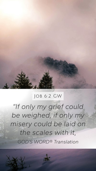 Job 6:2 GW Bible Verse Image