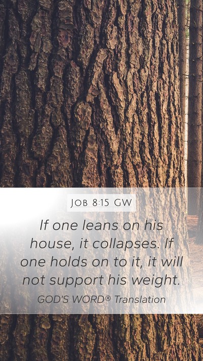 Job 8:15 GW Bible Verse Image