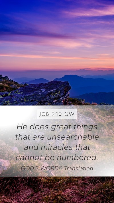 Job 9:10 GW Bible Verse Image