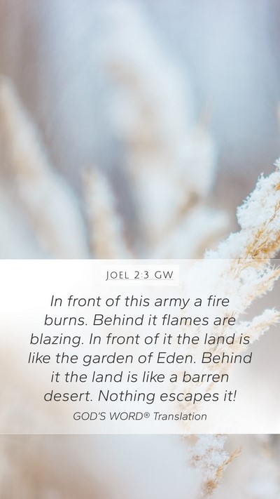 Joel 2:3 GW Bible Verse Image