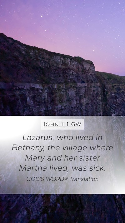 John 11:1 GW Bible Verse Image