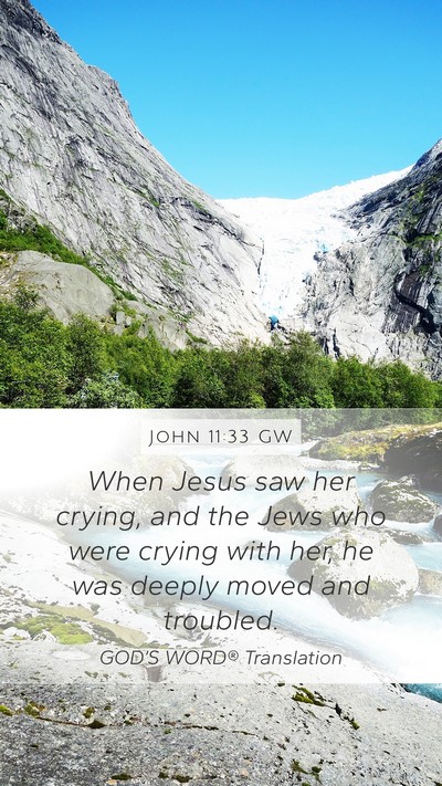 John 11:33 GW Bible Verse Image