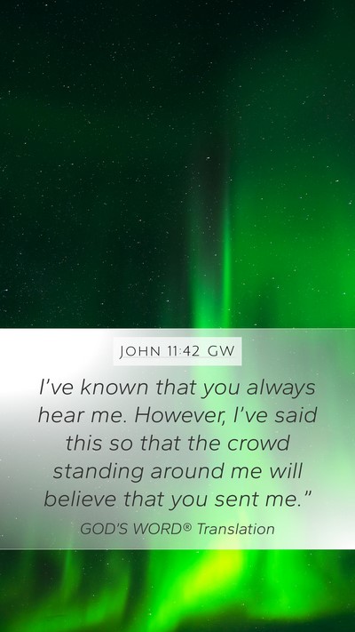 John 11:42 GW Bible Verse Image
