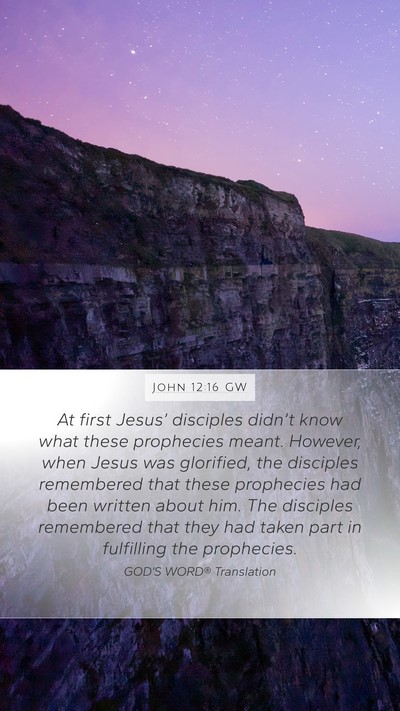 John 12:16 GW Bible Verse Image