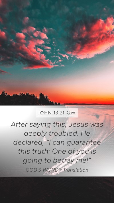 John 13:21 GW Bible Verse Image