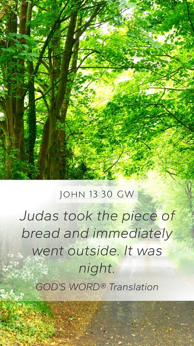 John 13:30 GW Bible Verse Image
