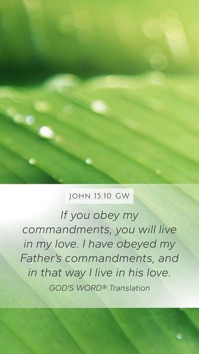 John 15:10 GW Bible Verse Image
