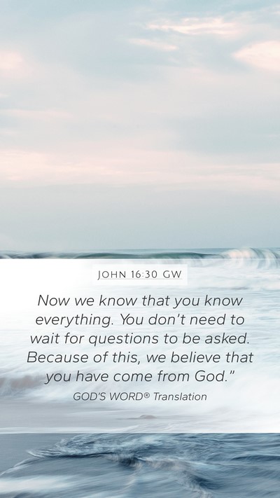 John 16:30 GW Bible Verse Image