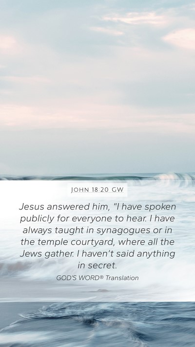 John 18:20 GW Bible Verse Image
