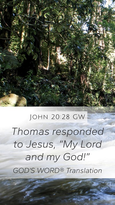 John 20:28 GW Bible Verse Image