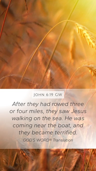 John 6:19 GW Bible Verse Image