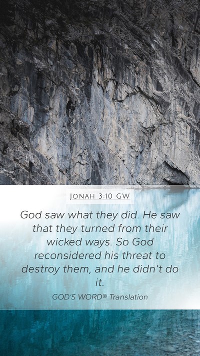 Jonah 3:10 GW Bible Verse Image