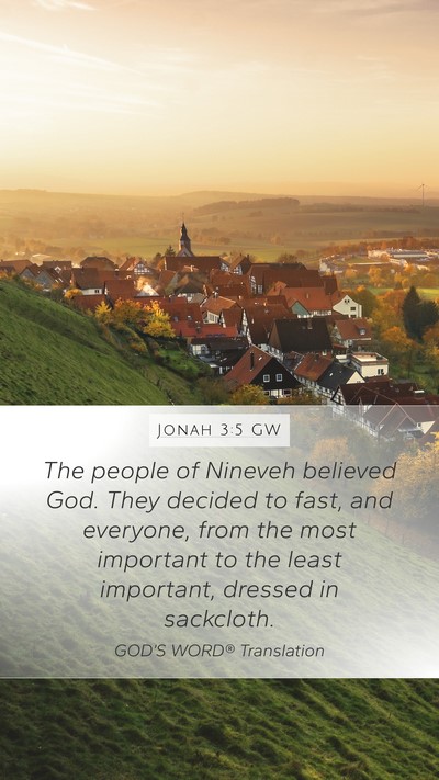 Jonah 3:5 GW Bible Verse Image