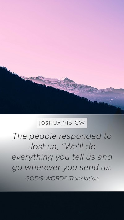 Joshua 1:16 GW Bible Verse Image