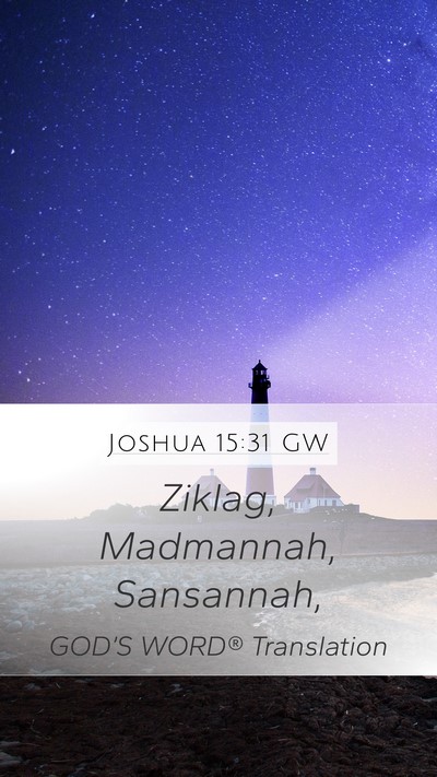 Joshua 15:31 GW Bible Verse Image