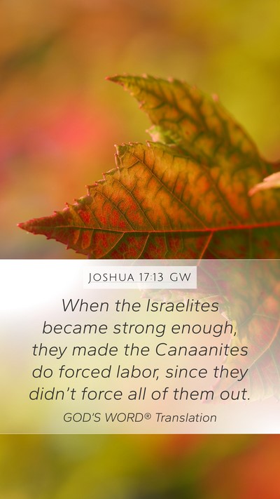 Joshua 17:13 GW Bible Verse Image