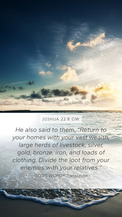 Joshua 22:8 GW Bible Verse Image