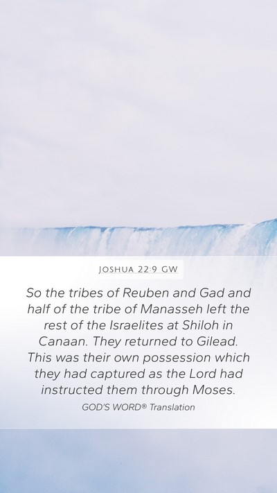 Joshua 22:9 GW Bible Verse Image