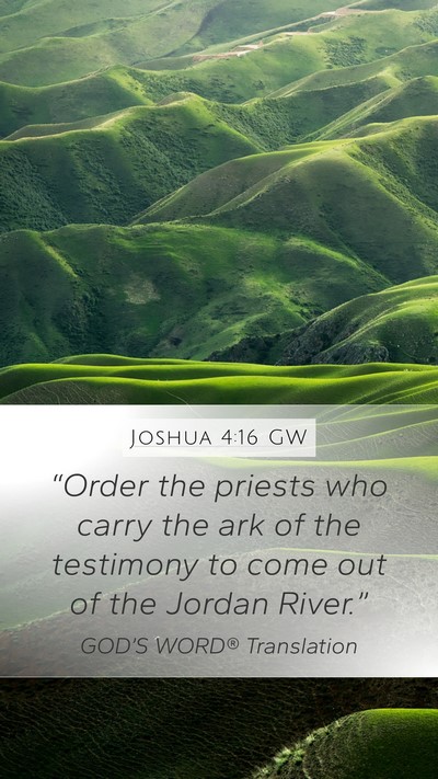 Joshua 4:16 GW Bible Verse Image