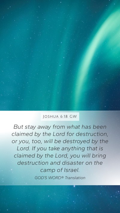 Joshua 6:18 GW Bible Verse Image