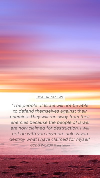 Joshua 7:12 GW Bible Verse Image