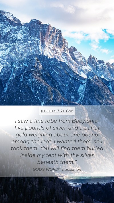 Joshua 7:21 GW Bible Verse Image