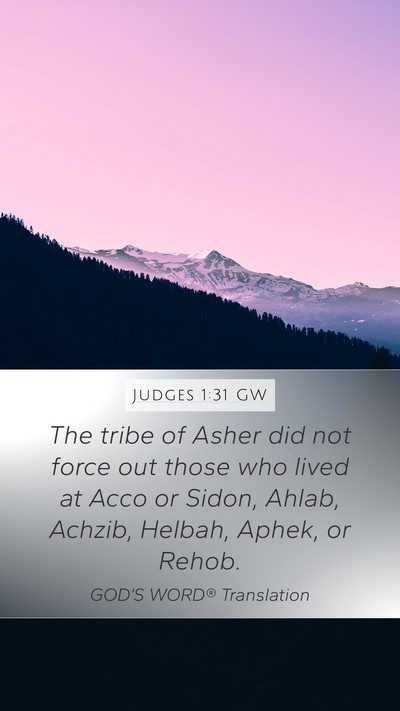 Judges 1:31 GW Bible Verse Image