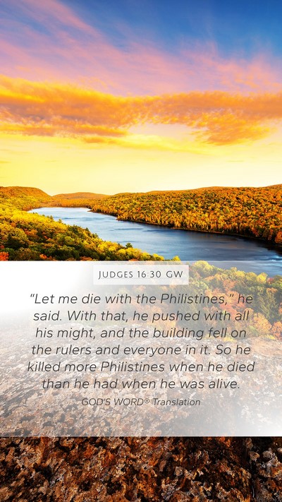 Judges 16:30 GW Bible Verse Image