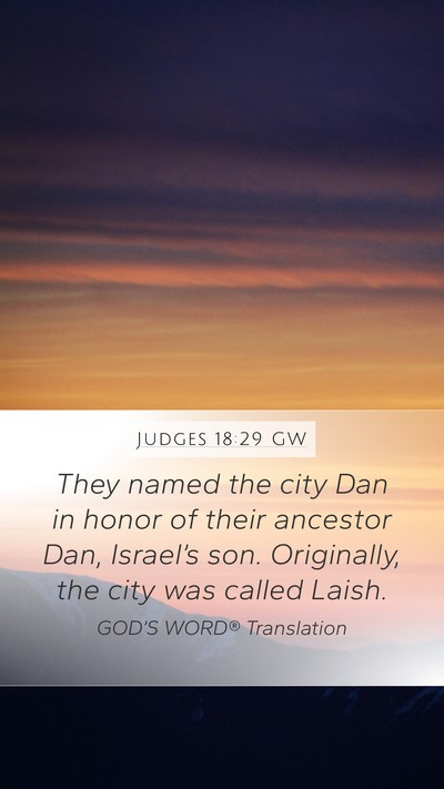 Judges 18:29 GW Bible Verse Image