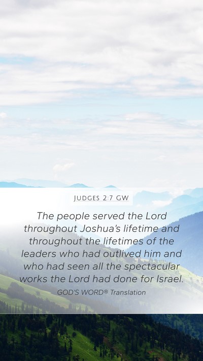 Judges 2:7 GW Bible Verse Image