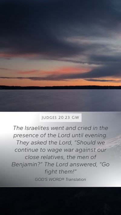 Judges 20:23 GW Bible Verse Image