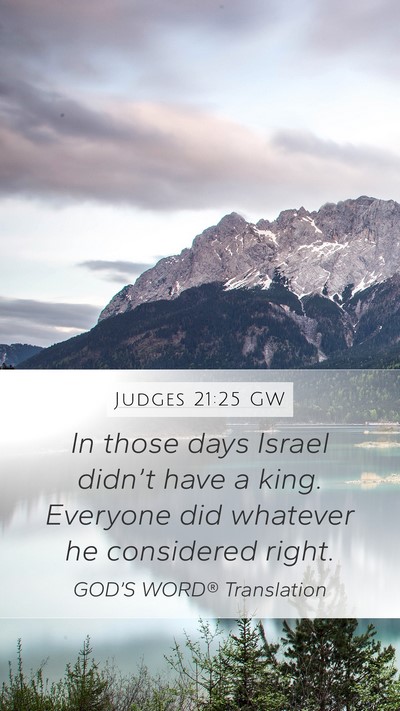 Judges 21:25 GW Bible Verse Image