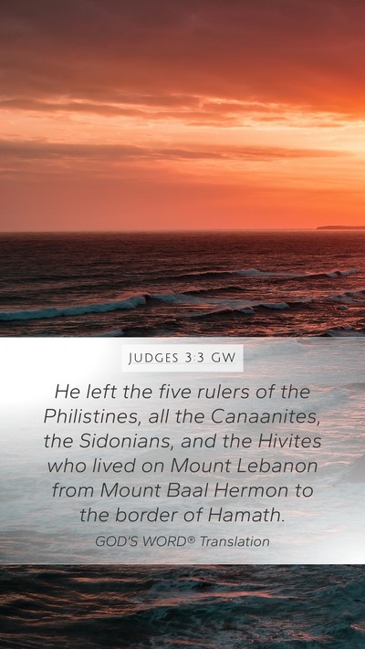 Judges 3:3 GW Bible Verse Image