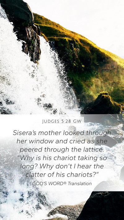 Judges 5:28 GW Bible Verse Image