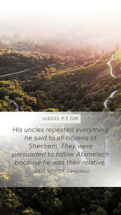 Judges 9:3 GW Bible Verse Image