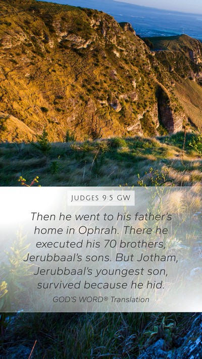 Judges 9:5 GW Bible Verse Image