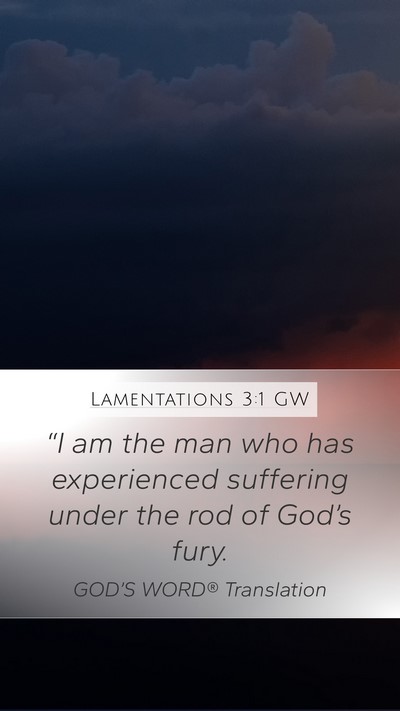 Lamentations 3:1 GW Mobile Phone Wallpaper - “I am the man who has experienced suffering - Mobile Bible Verse Wallpaper