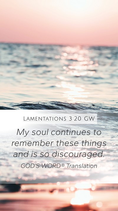 Lamentations 3:20 GW Bible Verse Image