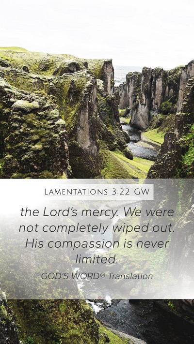 Lamentations 3:22 GW Bible Verse Image