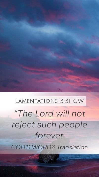 Lamentations 3:31 GW Bible Verse Image