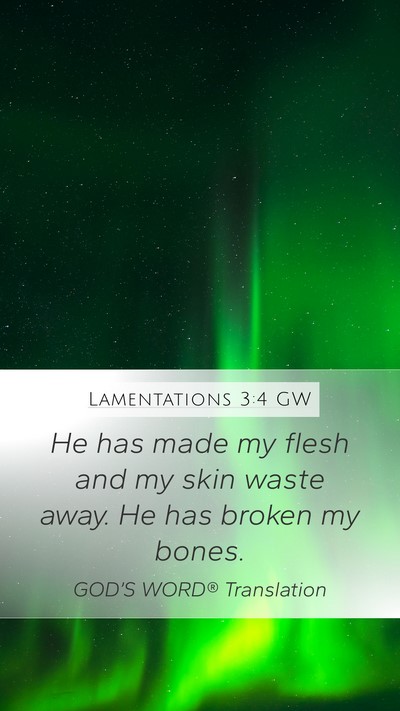 Lamentations 3:4 GW Bible Verse Image