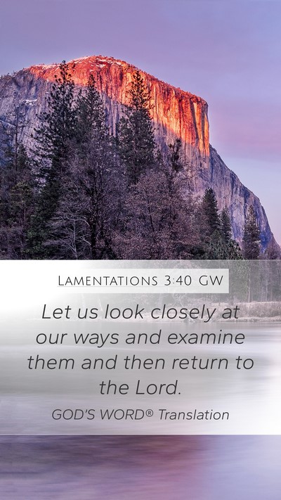 Lamentations 3:40 GW Bible Verse Image