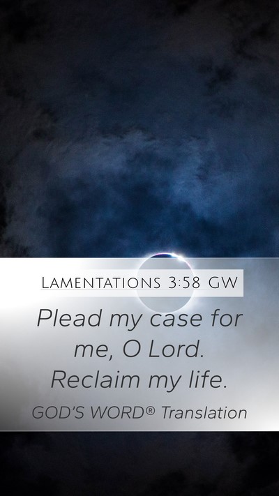 Lamentations 3:58 GW Bible Verse Image