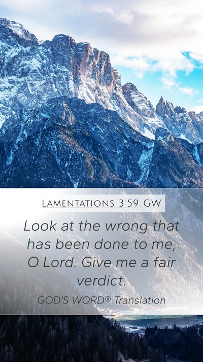 Lamentations 3:59 GW Bible Verse Image