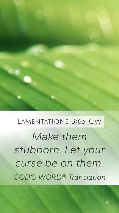 Lamentations 3:65 GW Bible Verse Image