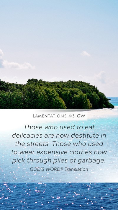 Lamentations 4:5 GW Bible Verse Image