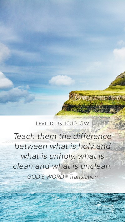 Leviticus 10:10 GW Bible Verse Image